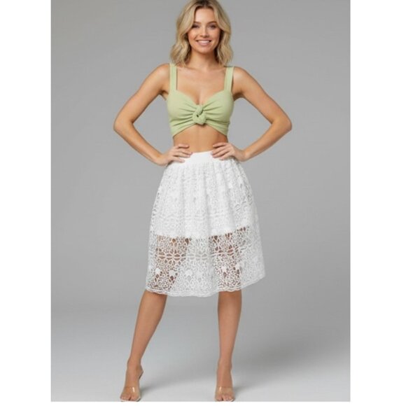 Hollow Out Guipure Lace Skort - Picture 1 of 9